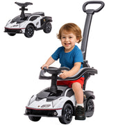 Portagiochi per Bambini 1-3 Anni con Volante e Klaxon ¨C Zephmum ¨C Bianco