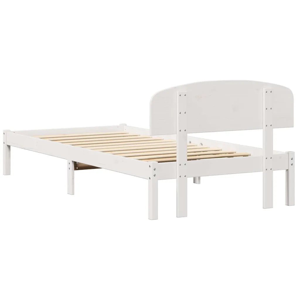 Struttura del letto Bianco 75 x 190 cm Pino massello 872090