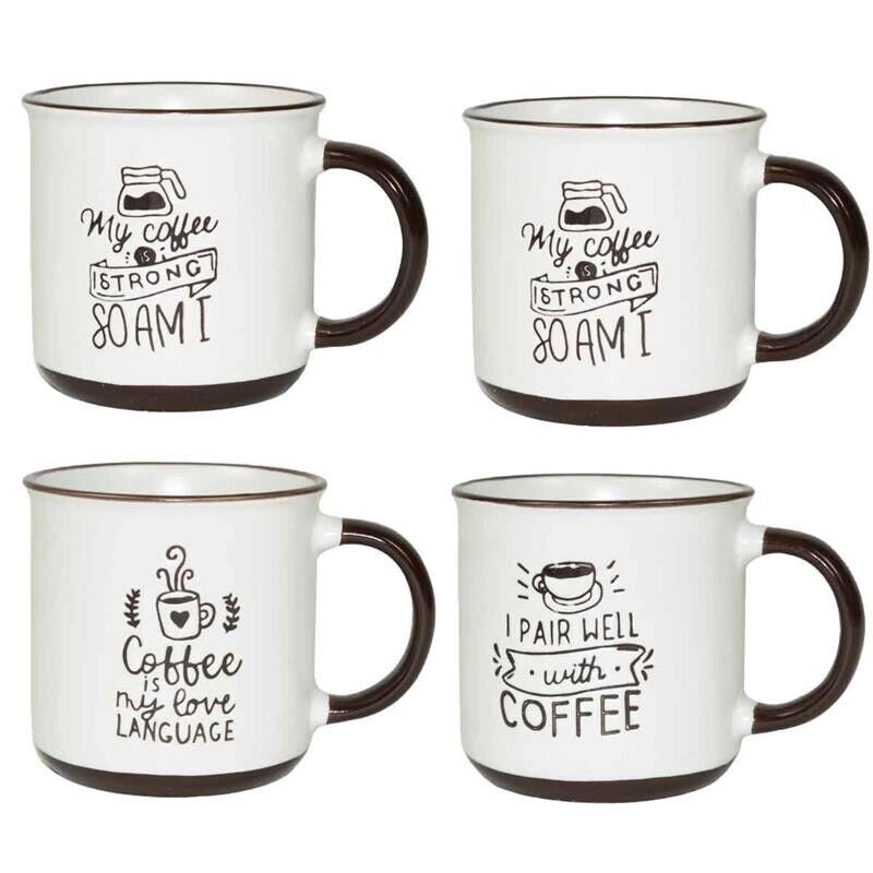 MAURY'S CLASS SET 4 TAZZE DA CAPPUCCINO CAPIENZA 430 CC IN DECORO ASSORTITO