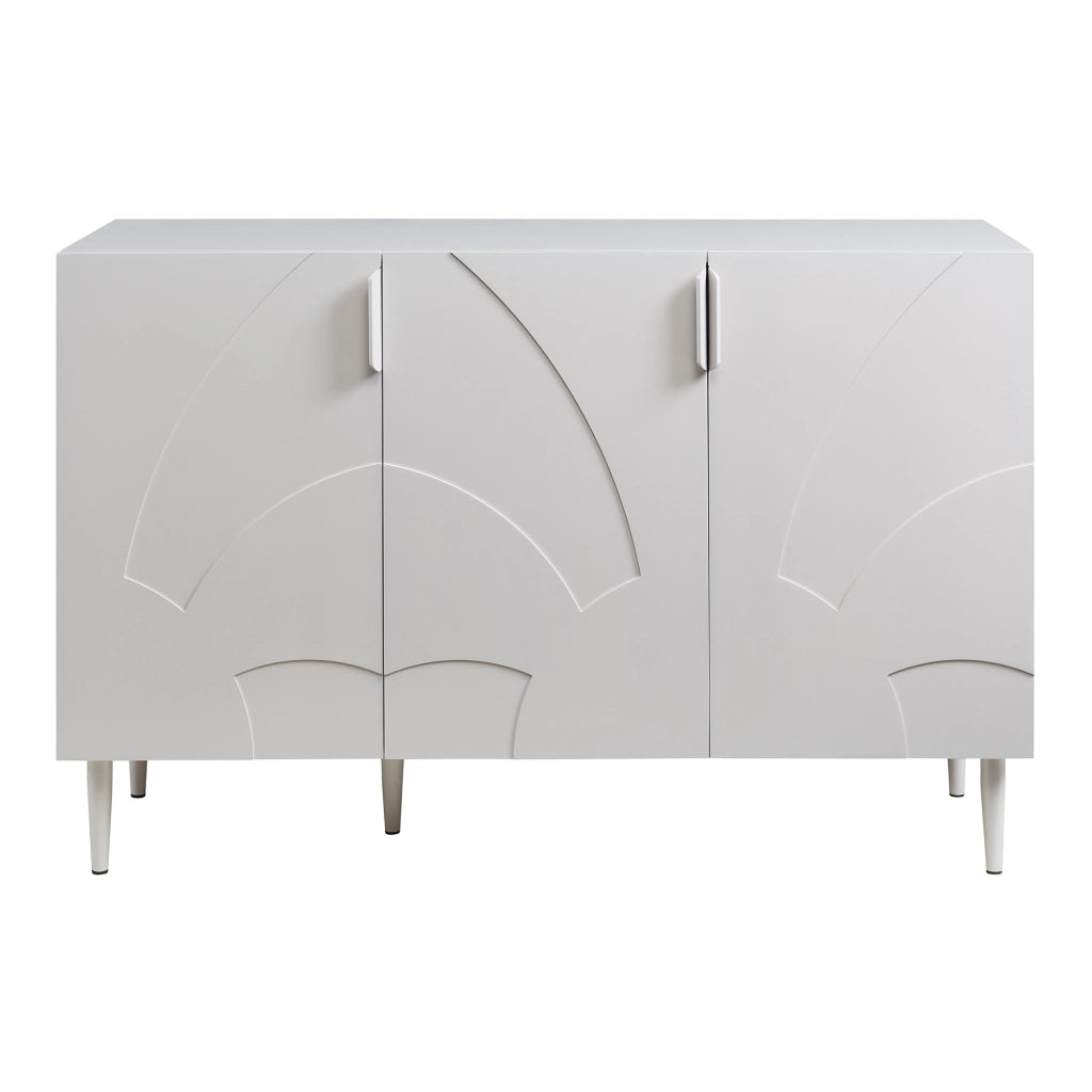 Credenza Bassa Starvili con 3 Ante Madia Moderna 75x115x38 cm Beige [en.casa]