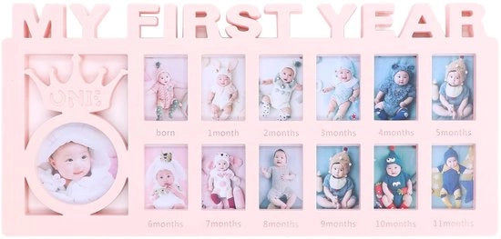 Fotolijst per i primi 12 mesi del bambino - Mijlpaal Fotolijst - Collage Fotolijst per ricordo per i nuovi genitori - Fotolijst per i primi 12 mesi