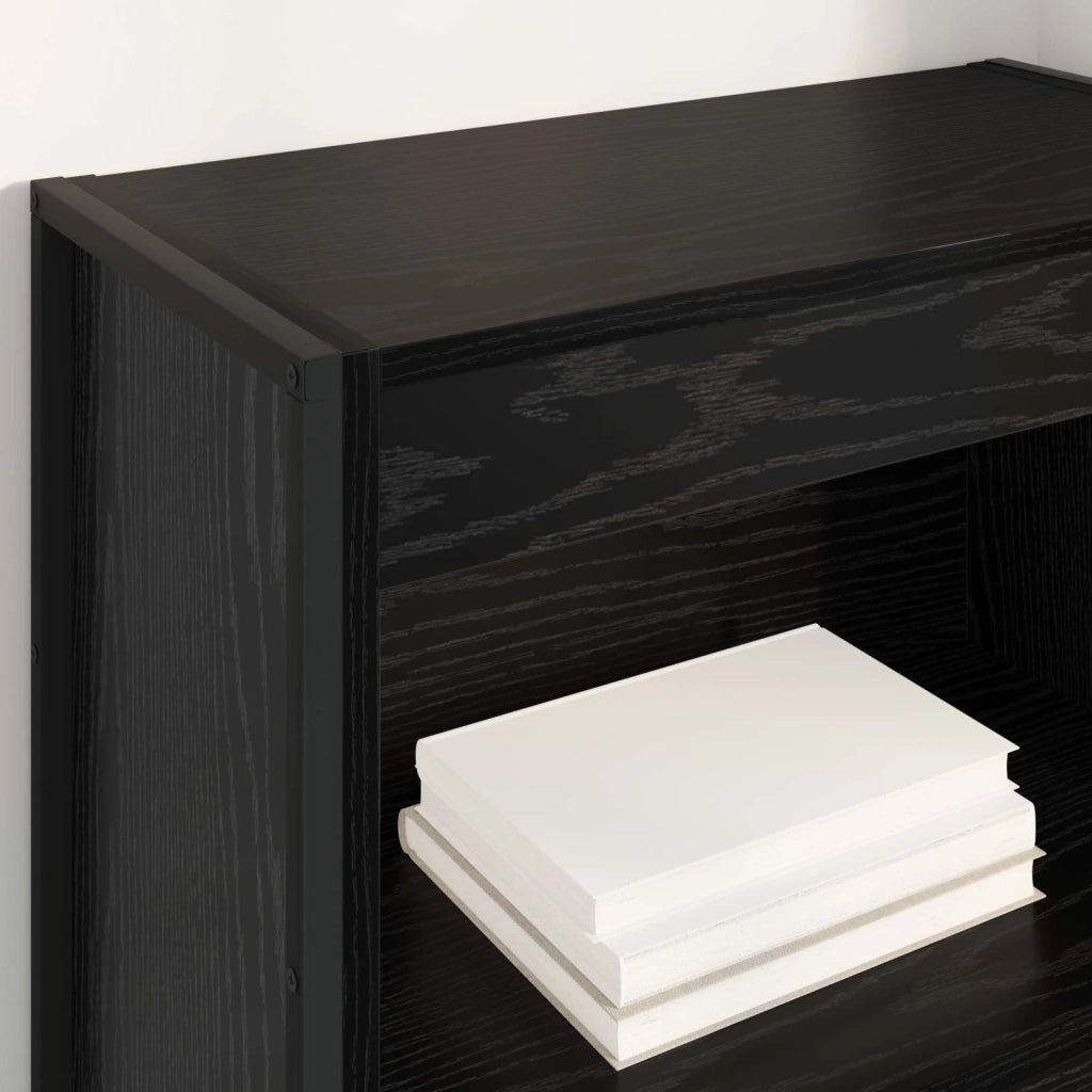 Armadio per Libri Rovere Nero 60 x 30 x 155 cm