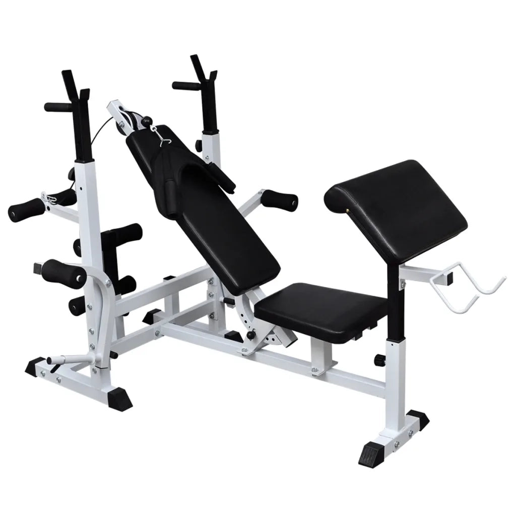 Panca Multifunzione con Bilanciere e Set di Manubri 90 kg 275373