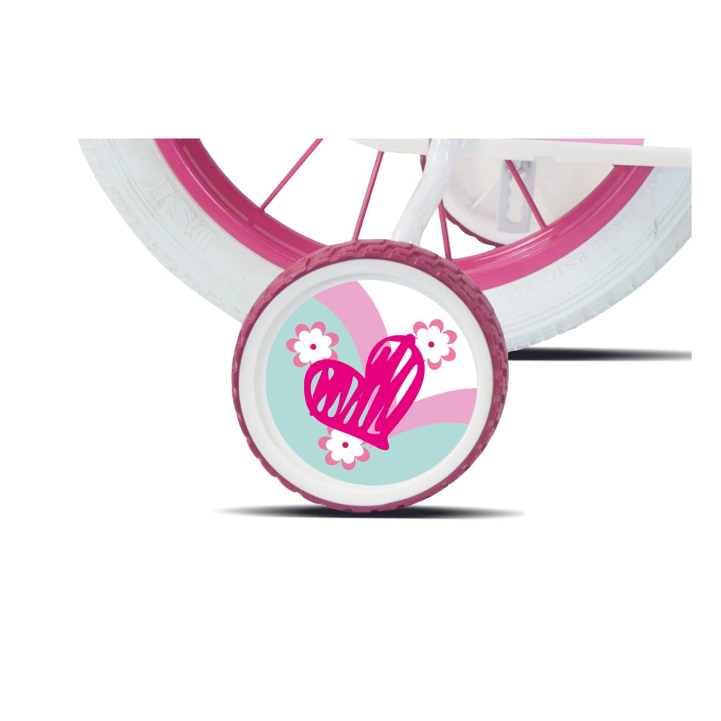 Bicicletta per Bambine 14" Butterfly Freni Caliper e Stabilizzatori in Acciaio Hi-Ten Rosa