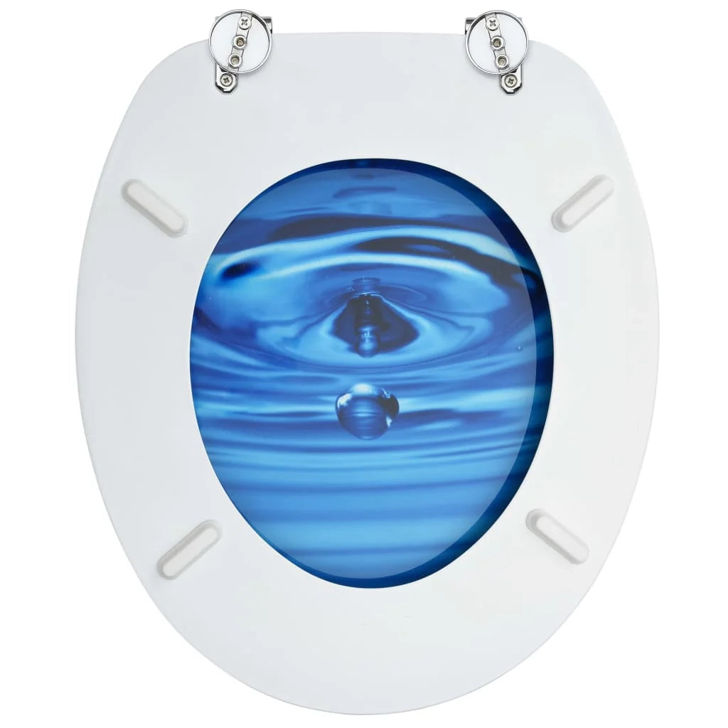 Sedile WC con coperchio MDF blu design gocce d'acqua 02_0002928