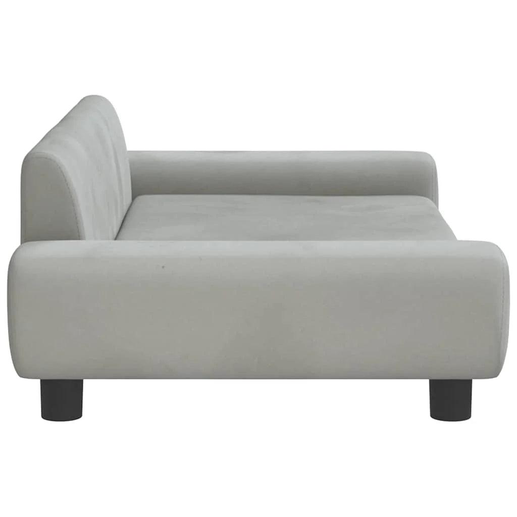 Cuccia per cani comoda cesta da divano colore chiaro 100 x 54 x 33 cm velluto grigio 02_0043090
