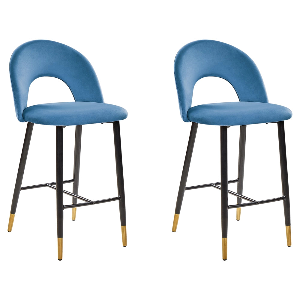 Set di 2 sedie da bar Corallo Rosso Velluto Nero Acciaio Design retrò accenti dorati Sala da pranzo