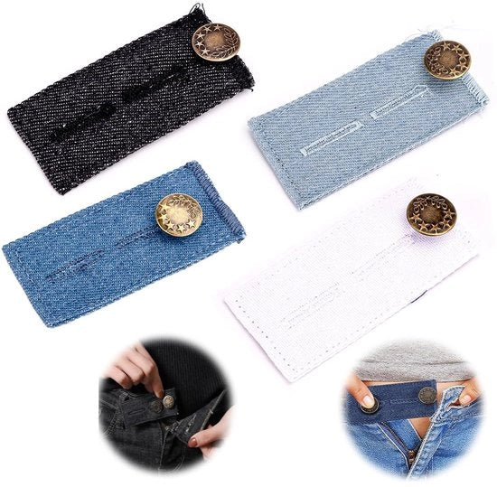 Estensione di cintura 4 in 1 per donna, cinturino estensibile, regolabile, per jeans, estensione di vita per donna, 82 × 36mm