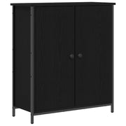 Credenza | Madia | Buffet da pranzo | Armadio da pranzo Rovere Nero 70 x 30 x 80 cm Legno multistrato
