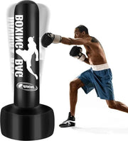 Sacca da pugilato da 69 pollici per adulti - borsa pesante con stand, sacche gonfiabili - sacca di kickboxing indipendente - allenamento MMA Muay Thai Fitness - utilizzo interno ed esterno