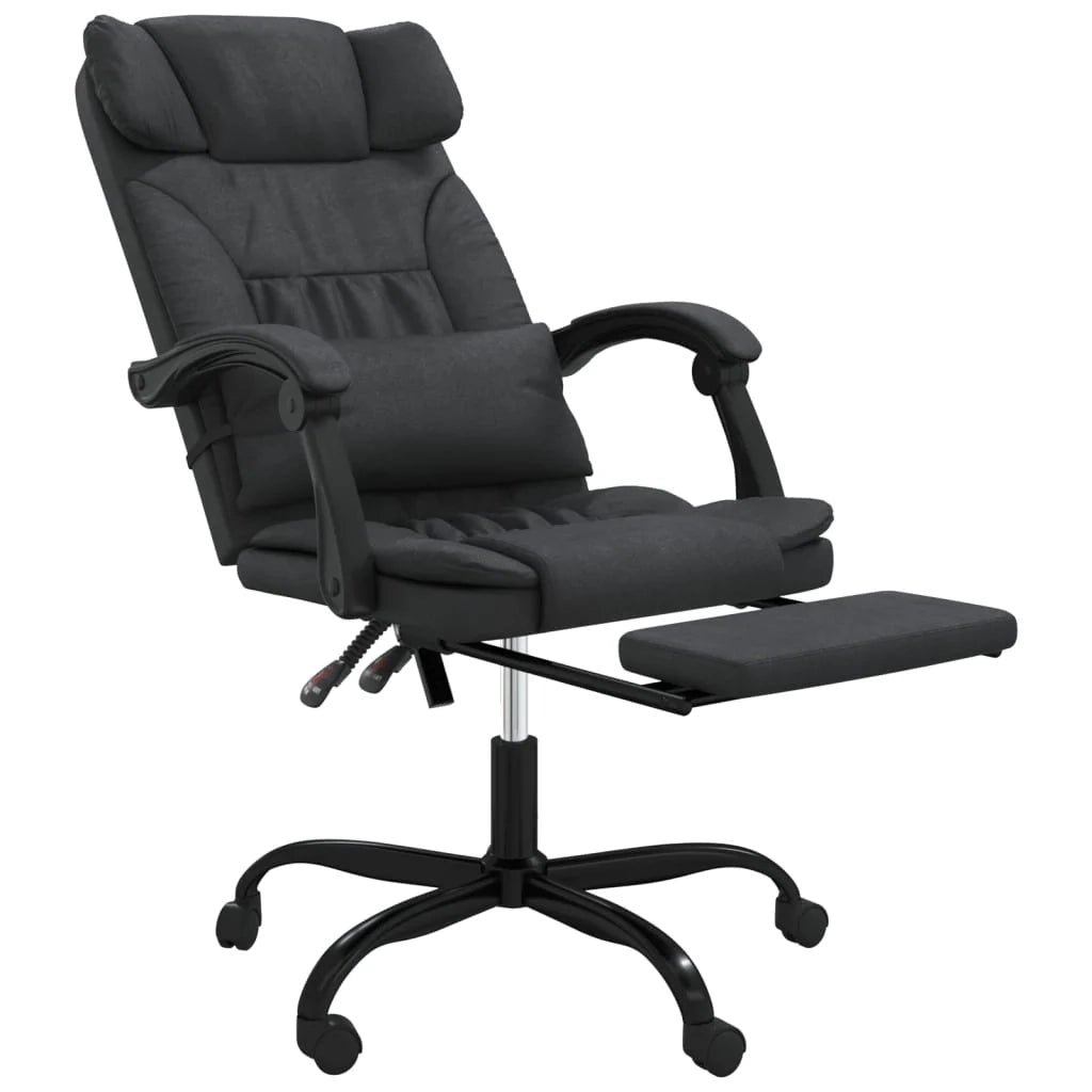 Sedia da ufficio in similpelle nera con seduta girevole e reclinabile adatta per l'uso al computer o per lo studio 02_0024267