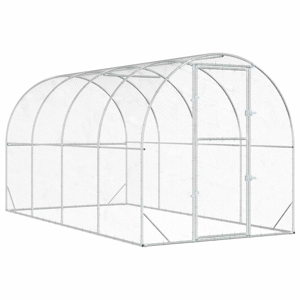 Pollaio Argento 400 x 200 x 200 cm Acciaio zincato 3434676