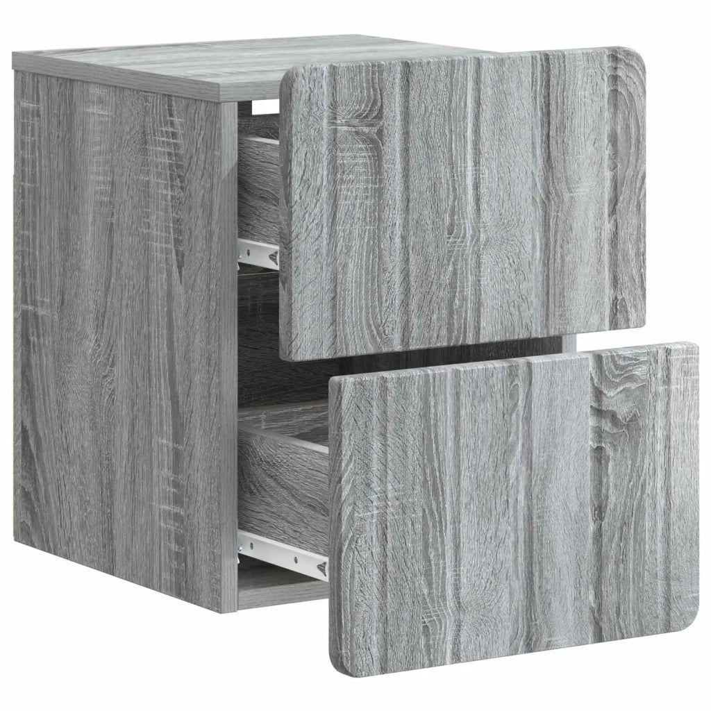 Mobiletto da notte a muro Grigio Sonoma 33 x 34,5 x 43 cm 898307