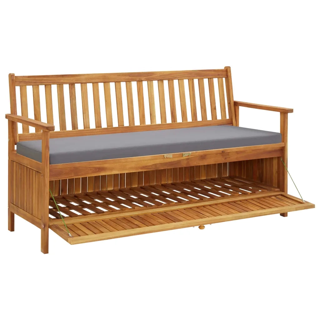 Cassapanca con Cuscini da Giardino 148 cm Massello d'Acacia 310277