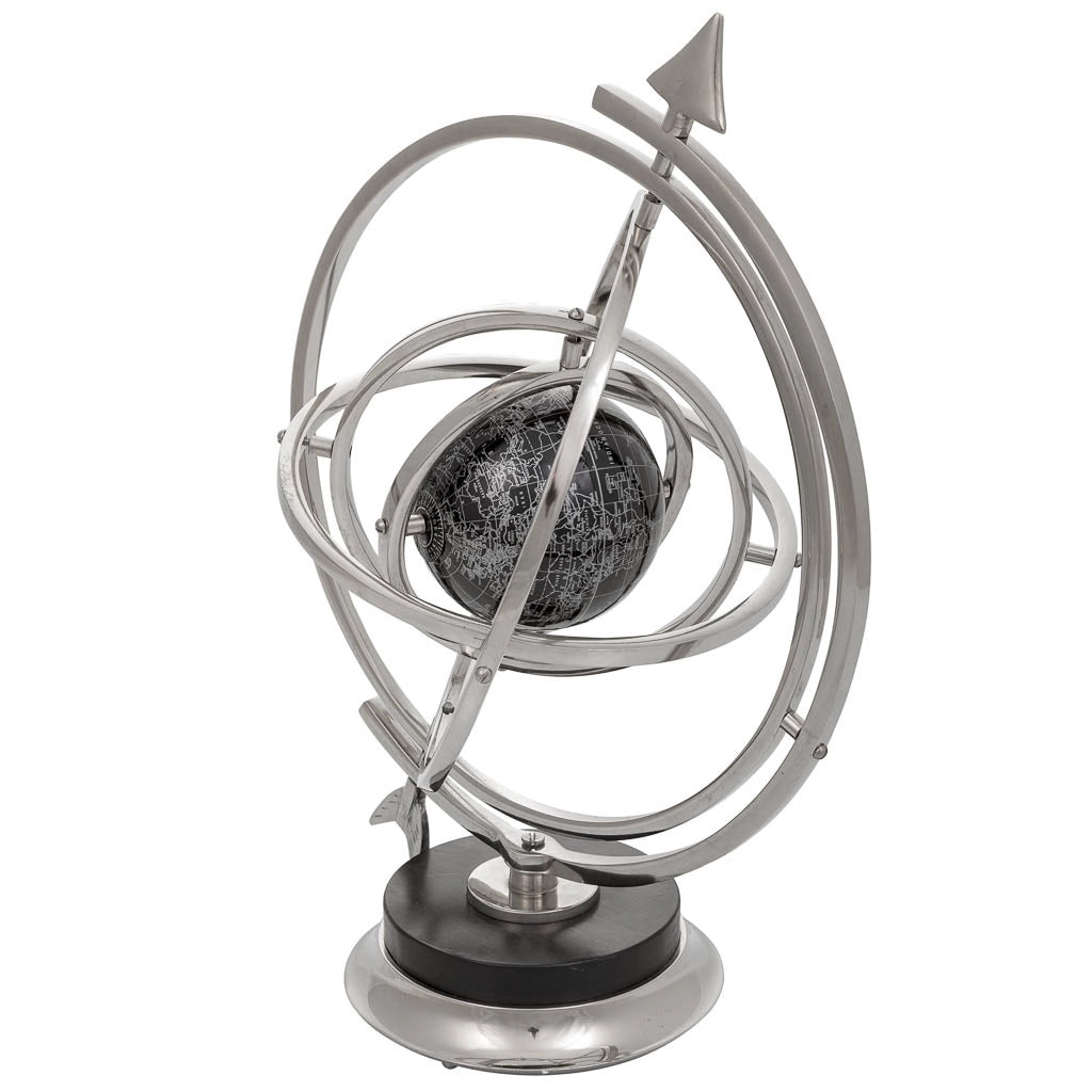 Sfera astrologica in argento d32x42,5h