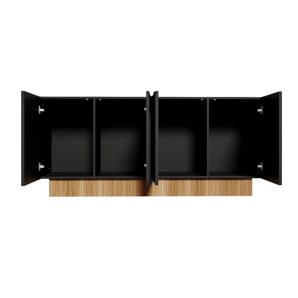 OKWISH Madia con 4 Ante, Ampio Spazio Contenitivo, Frontale Opaco, per Soggiorno e Sala da Pranzo, 160 × 38 × 75 cm