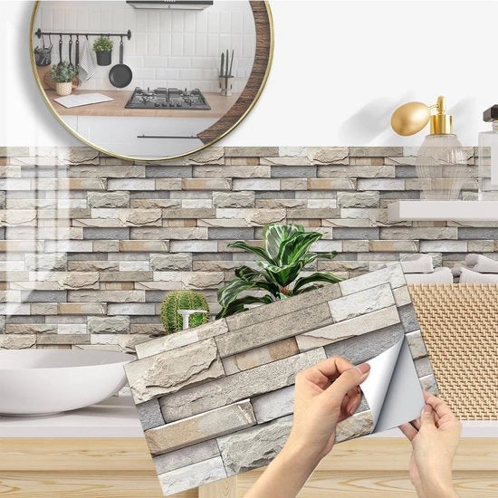 Stickers per Parete Decorativi per Cucina/Bagni - PVC - 15 x 30 cm - Set di 24 - Facili da Pulire