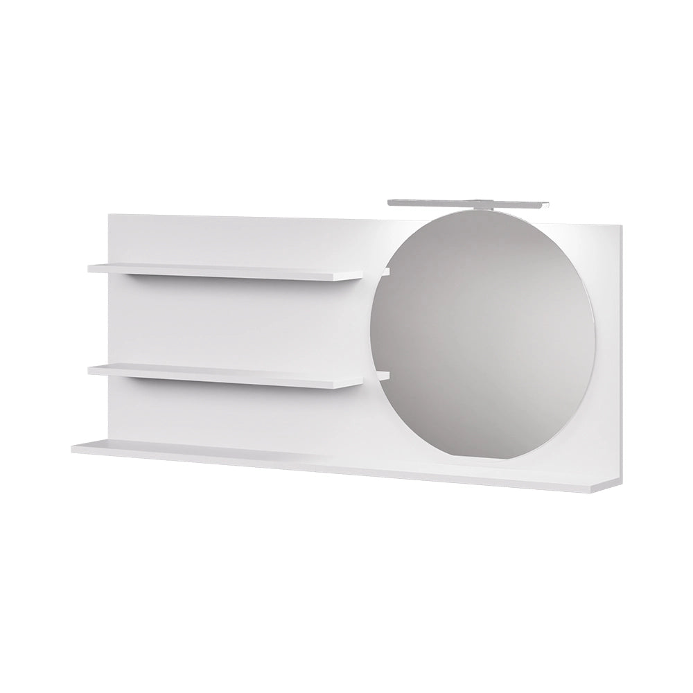 Vicco Specchio con mensola Bianco 120 x 50 cm con 3 scomparti aperti