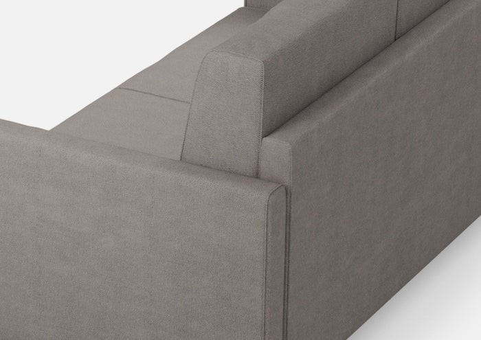 Divano Angolare 7 Posti 281x281x85 cm Karay in Tessuto Grigio
