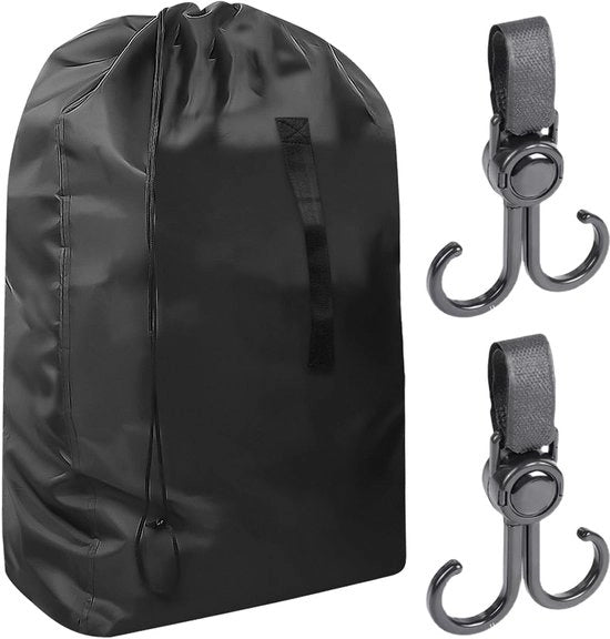 Borsa di stoccaggio per passeggini - Incluso 2 ganci neri - Tessuto oxford impermeabile - Dimensioni 114 x 49 x 43 cm - Robusto e duraturo - Borsa di stoccaggio per passeggini