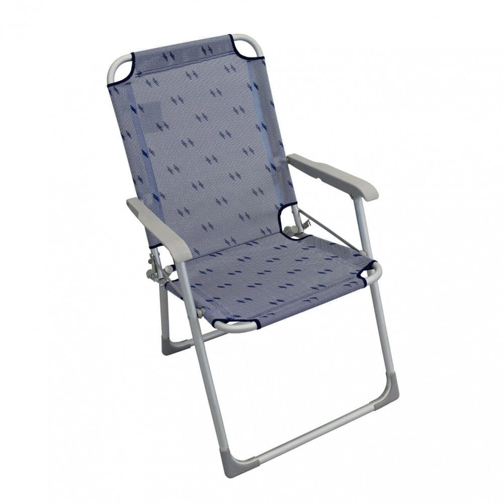Spiaggina Pieghevole 52x55x92 h cm in Textilene Azzurro
