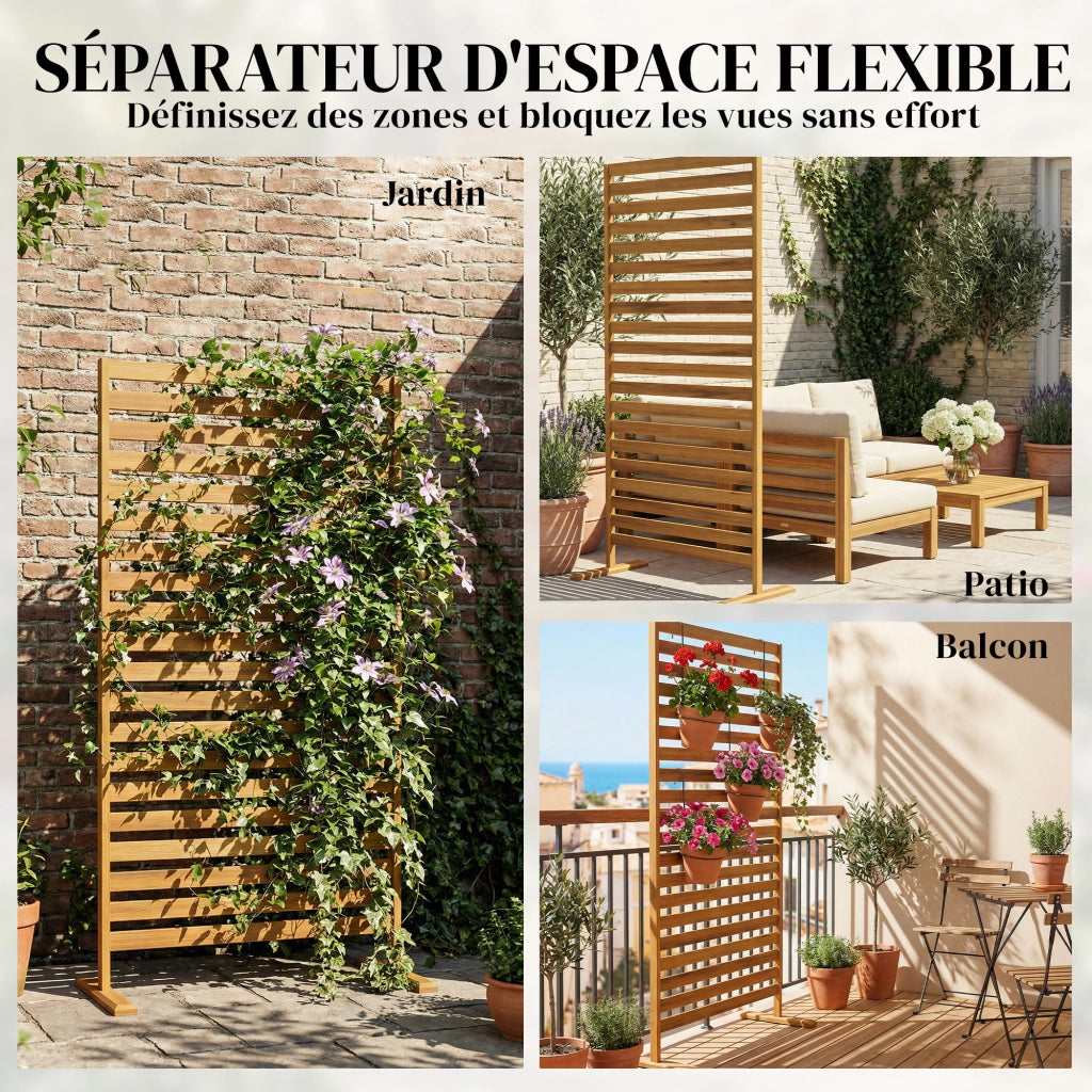 Paravent per Esterno in Legno ¨C zephmum ¨C 80x40x170 cm Marrone