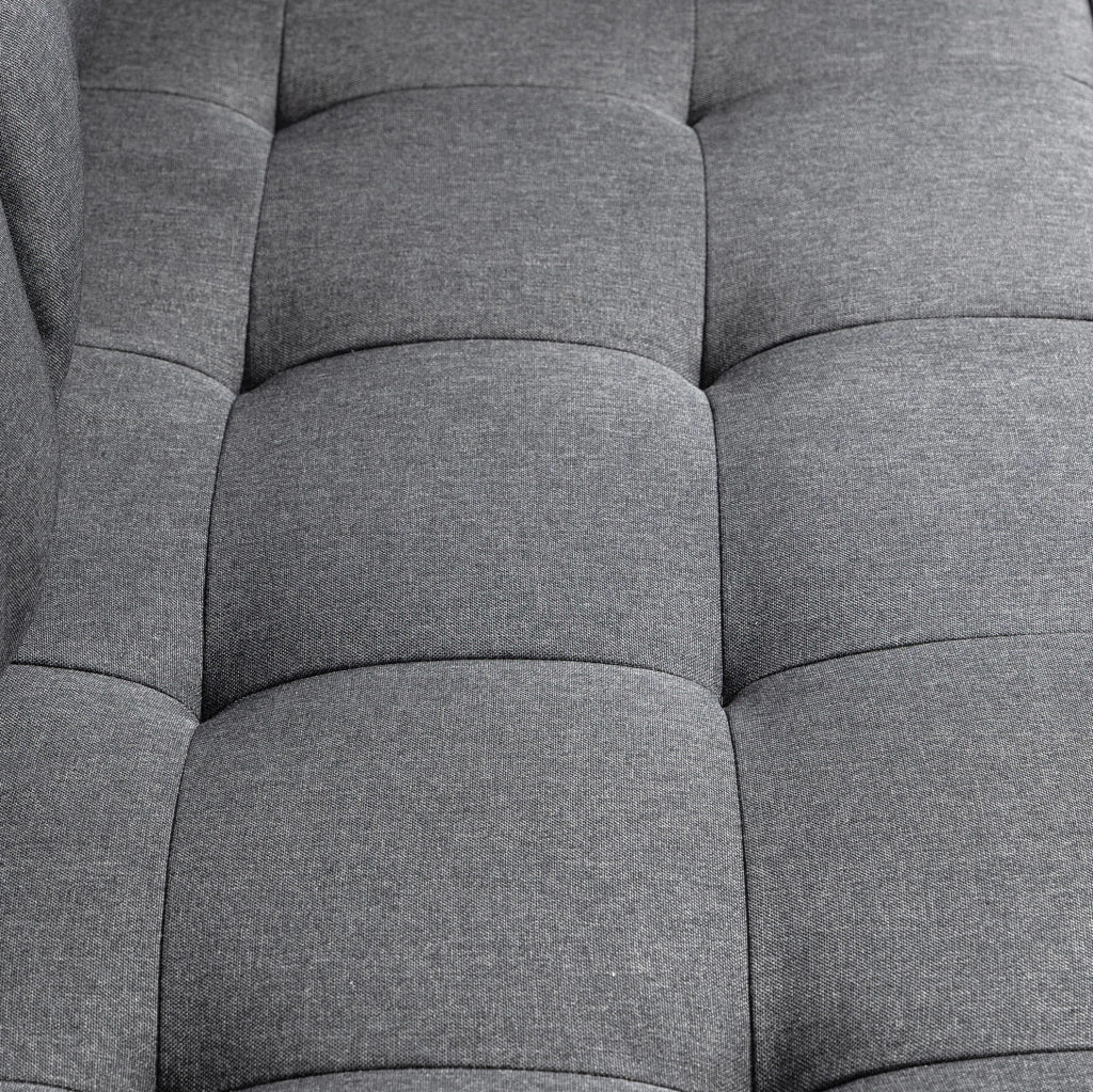 Divano letto trasformabile grigio in poliestere 147,5 cm