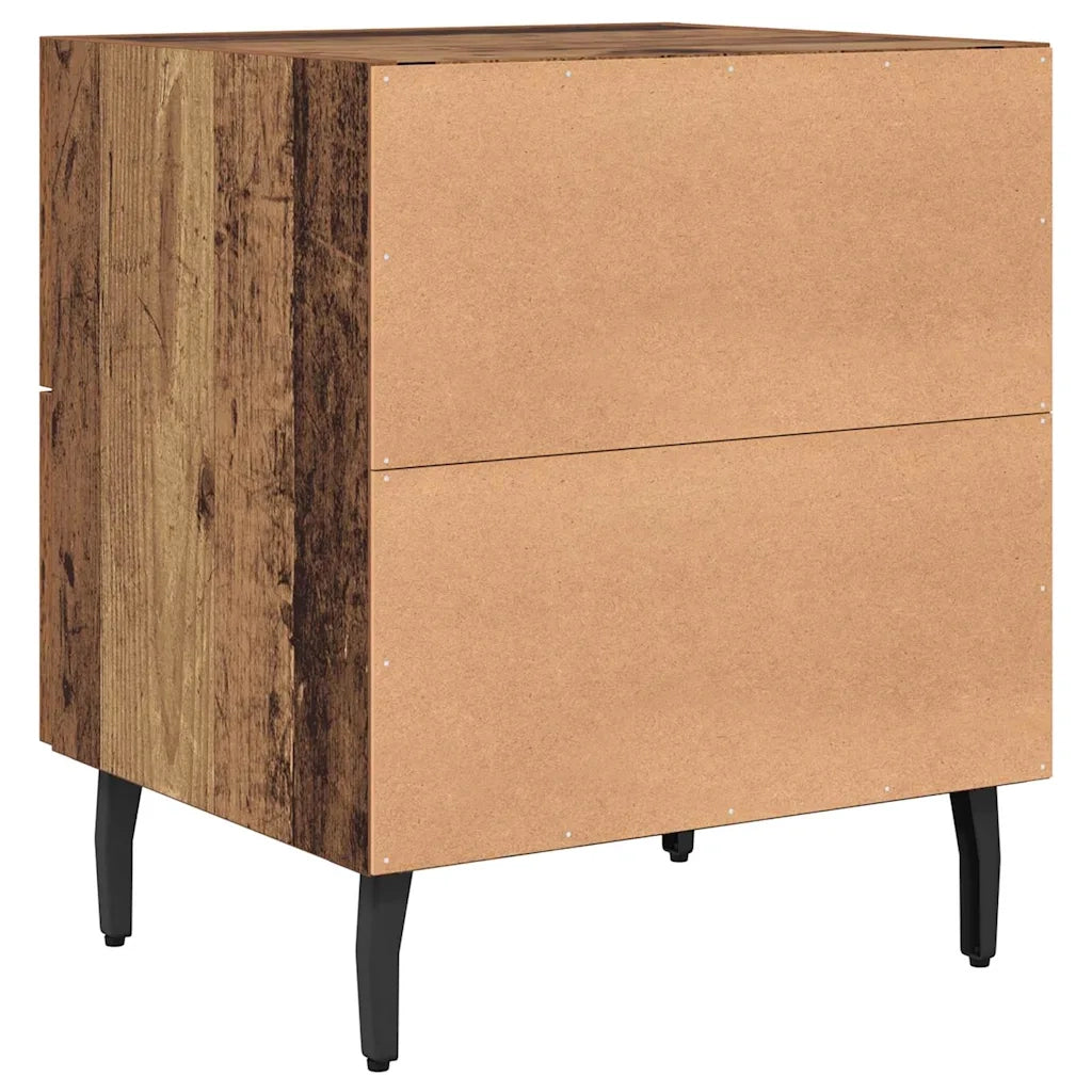 Set di 2 Comodini | Armadio da Notte | Mobiletto da notte Legno vecchio 40 x 35 x 47,5 cm
