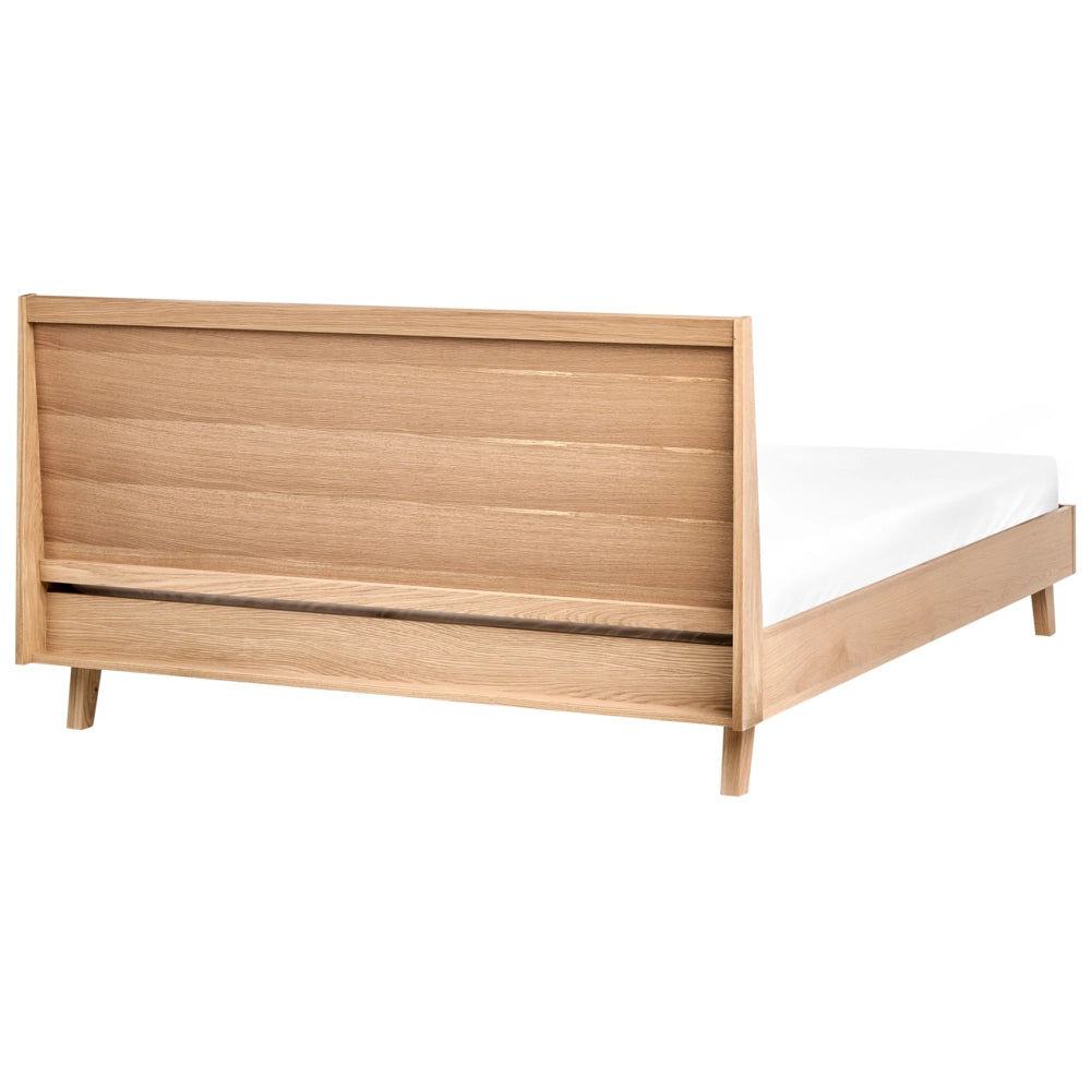 Letto in legno impiallacciato in rovere chiaro MDF impiallacciato in rovere 160 x 200 cm classic con base letto
