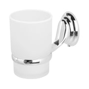 Trade Shop - Supporto Porta Bicchiere Per Spazzolini Acciaio Vetro A Parete Accessori Bagno -