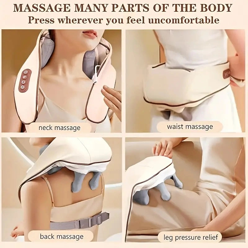 Massaggiatore Shiatsu cervicale collo gambe glutei schiena termico Ricaricabile