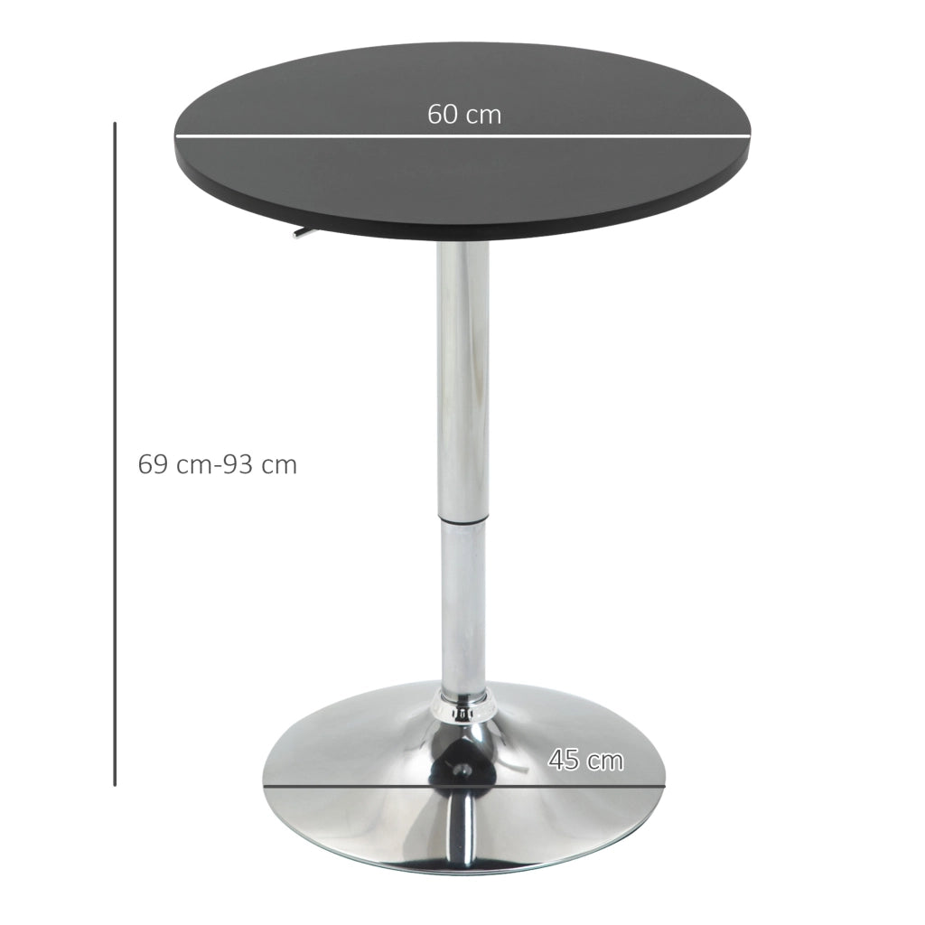 Tavolo da bar regolabile in altezza ¨C zephmum ¨C nero ?60x69-93 cm