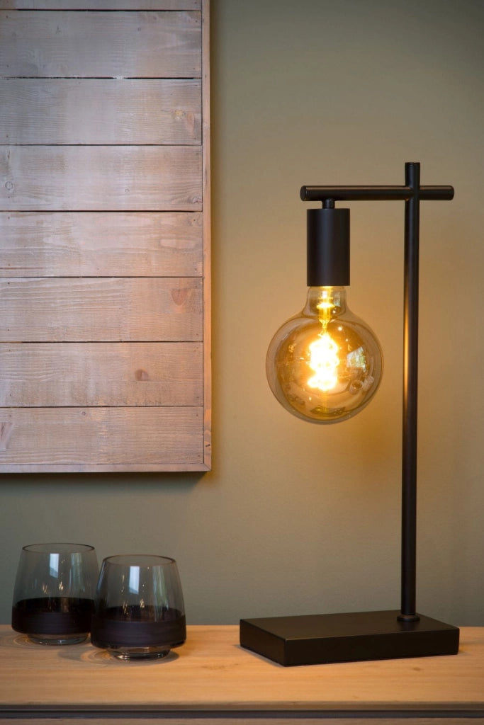 Lampada da tavolo Lucide Leanne E27 40W metallo nera