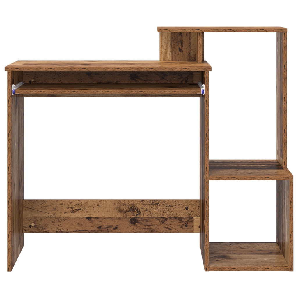 Scrivania Marrone per Computer Legno Vecchio Legno Ingegnerizzato