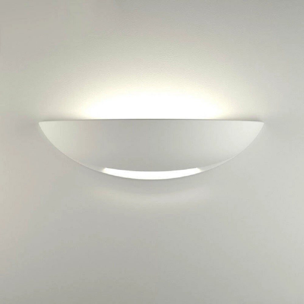 Trade Shop - Applique Parete Mezza Luna Gesso Doppia Emissione Verniciabile Attacco R7s -