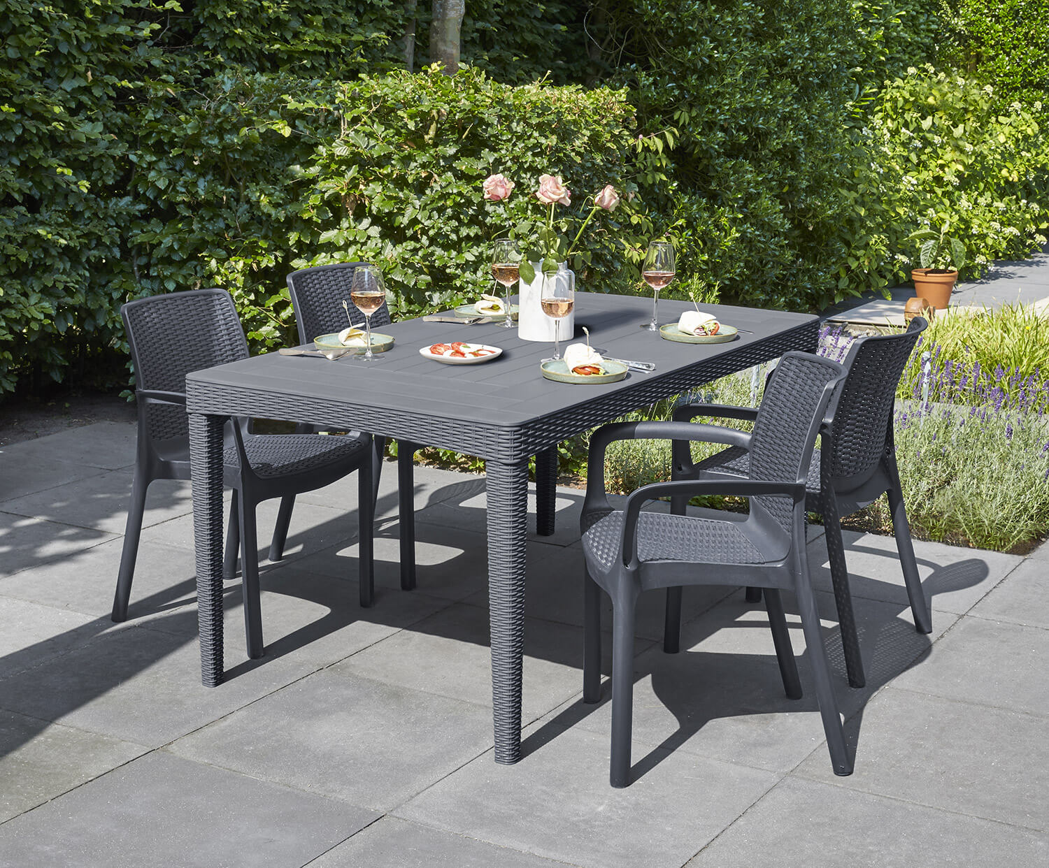 Tavolo da Giardino 160x90x74 cm in Resina Keter Girona Antracite