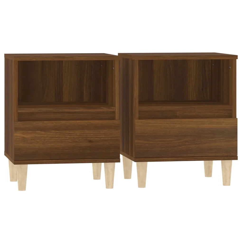 Comodini 2 pz-Set di 2 Tavolino da notte Rovere Marrone 40x35x50 cm 141847