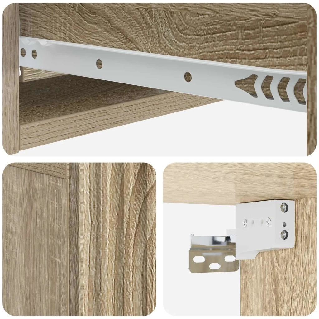 Tavolino da Parete Laterale Rovere Sonoma 59 x 34,5 x 17 cm 898487