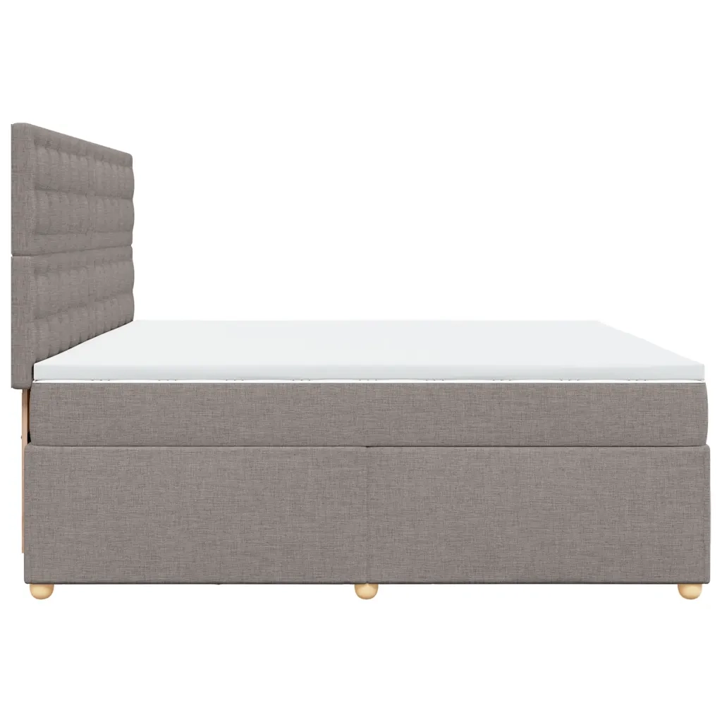 Giroletto a Molle con Materasso Tortora 200x200 cm in Tessuto 3291405