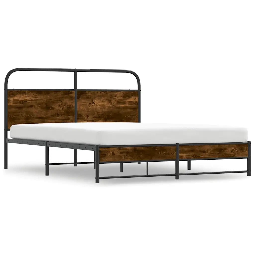 Giroletto senza Materasso-Struttura Letto Rovere Fumo 150x200 cm in Truciolato 409495