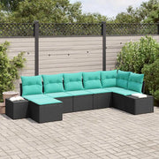 Set Divano da Giardino 7 pz Nero polyrattan 3347156
