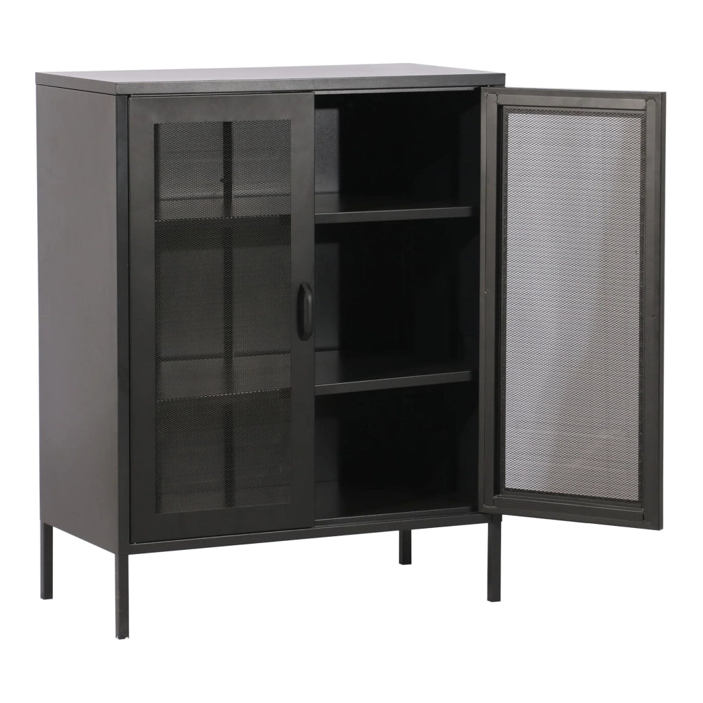 Credenza in metallo nero 102 x 80 x 40 cm 03_0006610