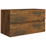Mobile SottoLavabo | Armadio Lavabo Rovere Fumo 80x38,5x45 cm Legno Multistrato