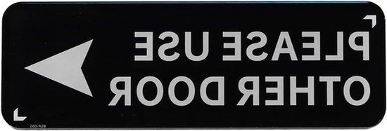 Etichetta di orientamento porta - Autoadesivo - Nero - Pannello di parete - Indicatore di direzione - Acrilico - Adatto per casa, ufficio, azienda - Nero - 7,62 x 22,86 cm