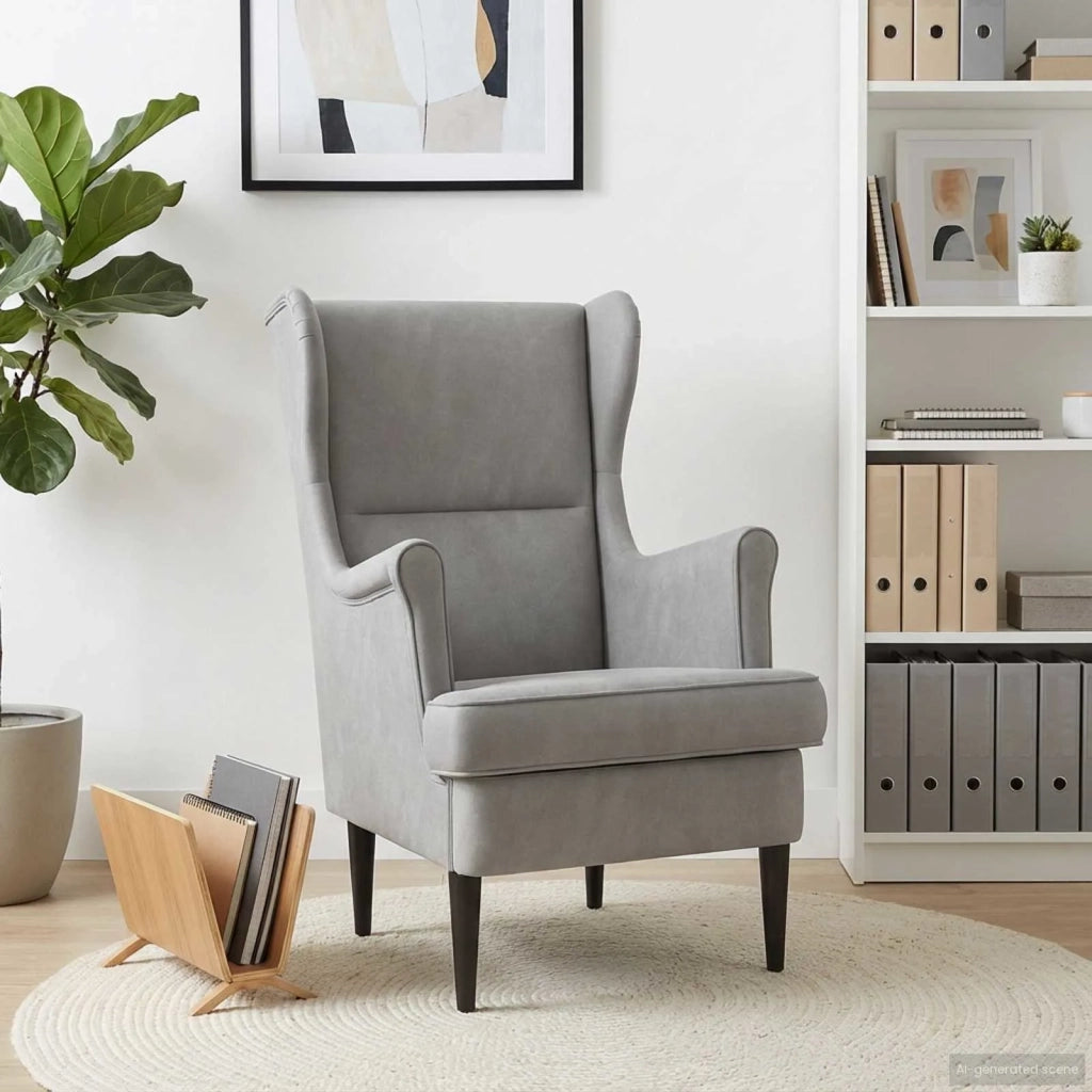 Poltrona-Divano Sedia-Poltroncina Grigio Chiaro Velluto 258843