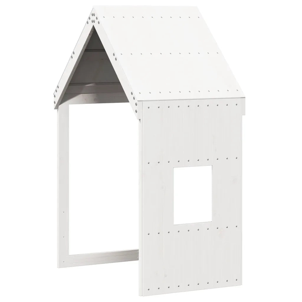 Letto a Castello con Tetto Bianco 90x200 cm in Legno di Pino 3282001