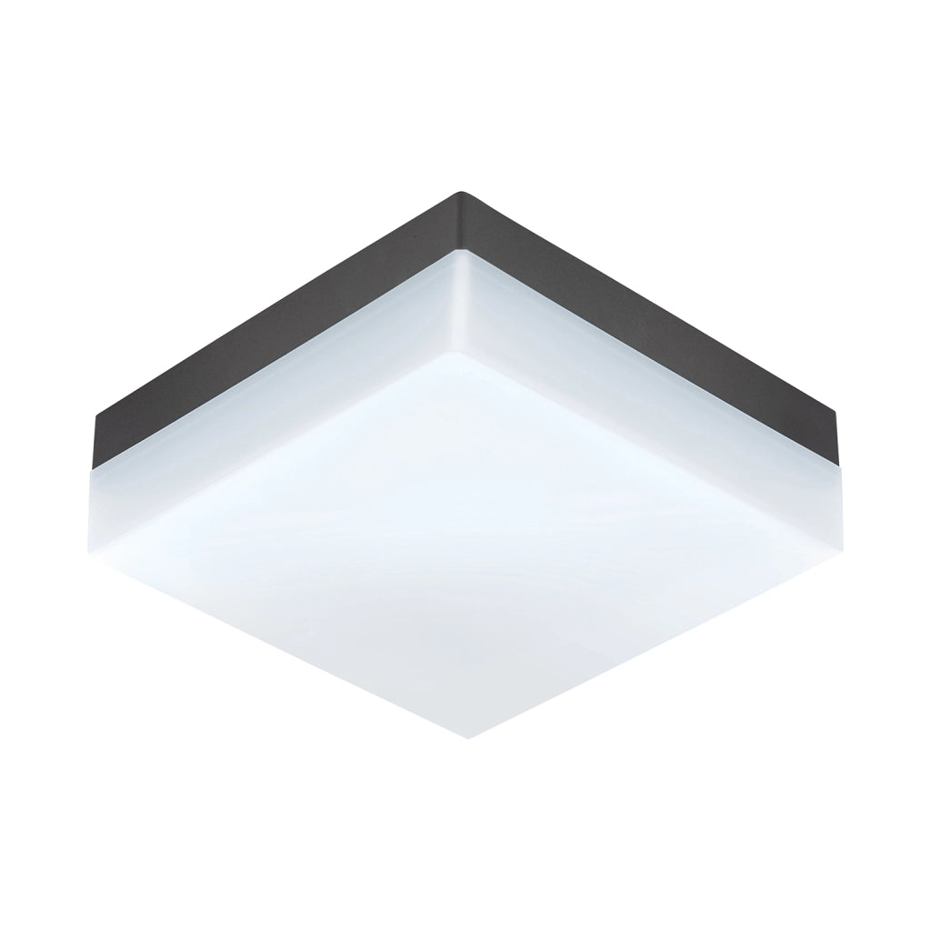Plafoniera Esterno Moderno Sonella Policarbonato Grigio E Bianco Led