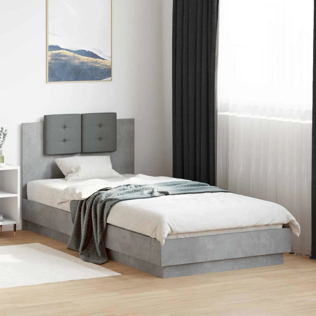 Letto con LED Grigio Cemento 80 x 200 cm Legno ingegnerizzato 3429666