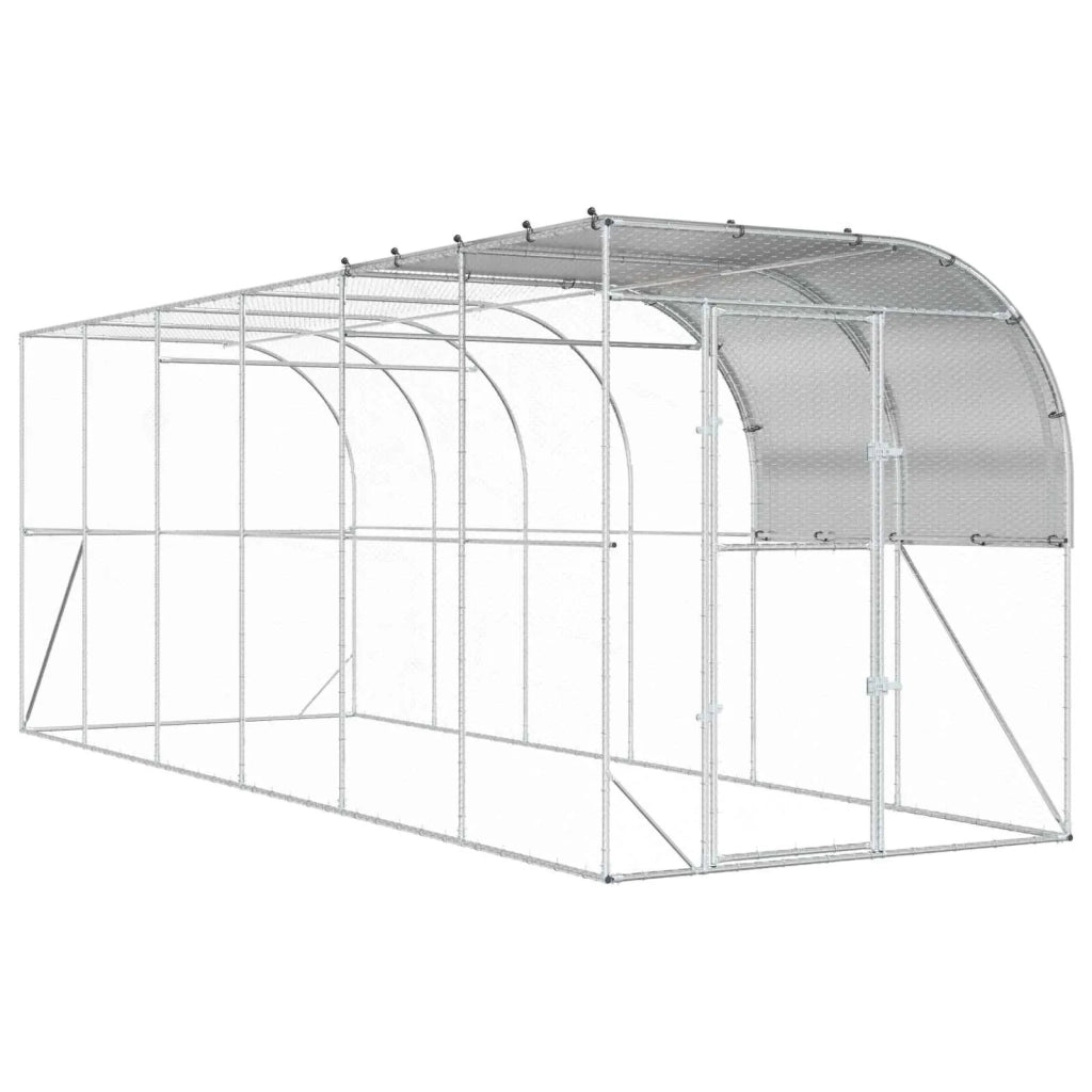 Gabbia per Polli Contro il Muro Argento 600 x 200 x 215 cm 3434742