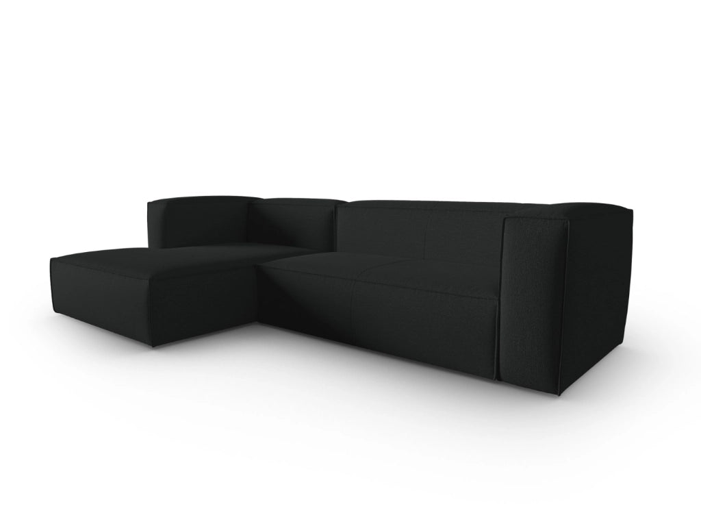 Cosmopolitan Design - Divano angolare sinistro "Mackay" 4 posti in velluto strutturato antracite 